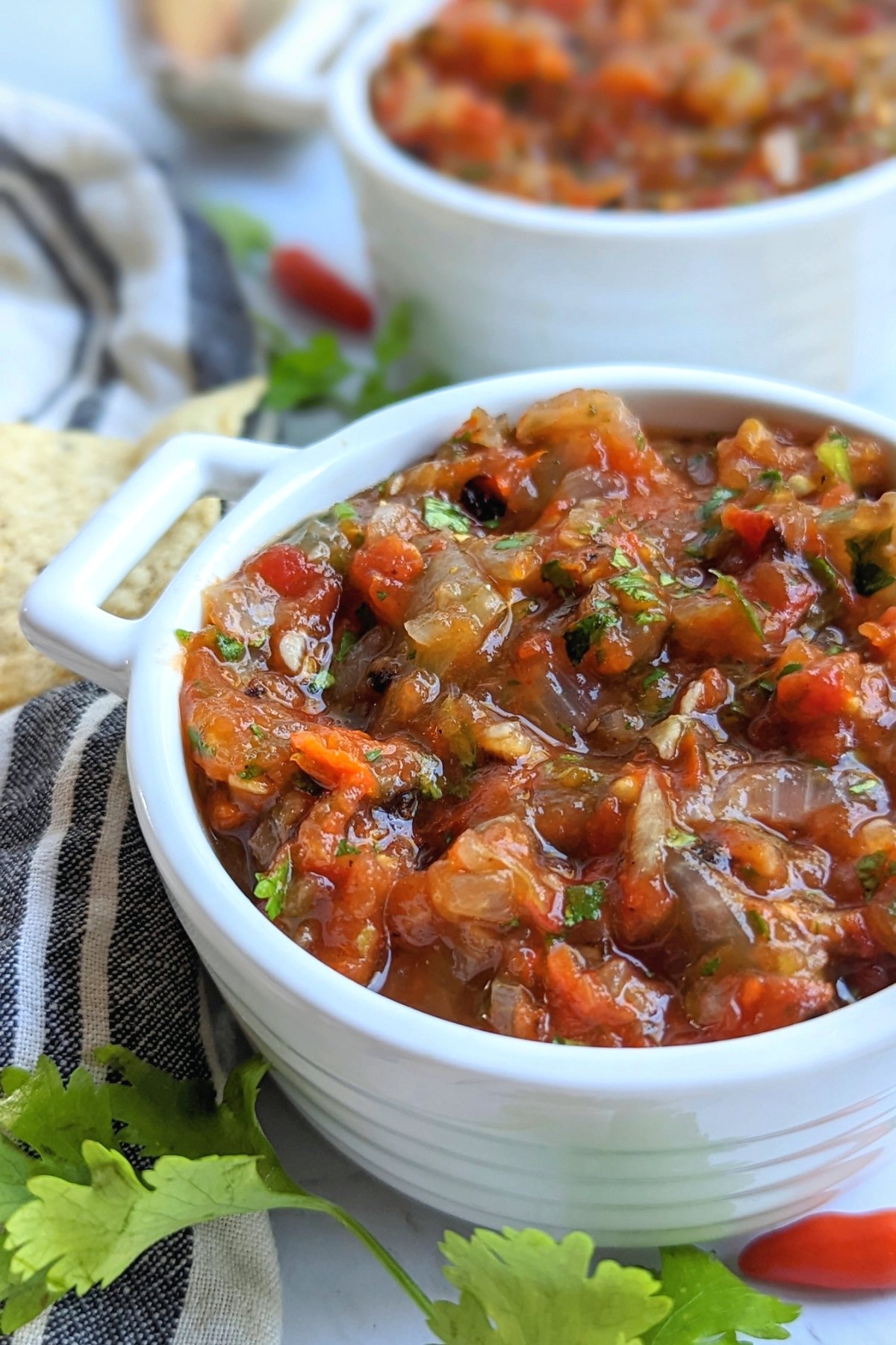 low sodium roasted tomato salsa recipe with roasted vegetables.