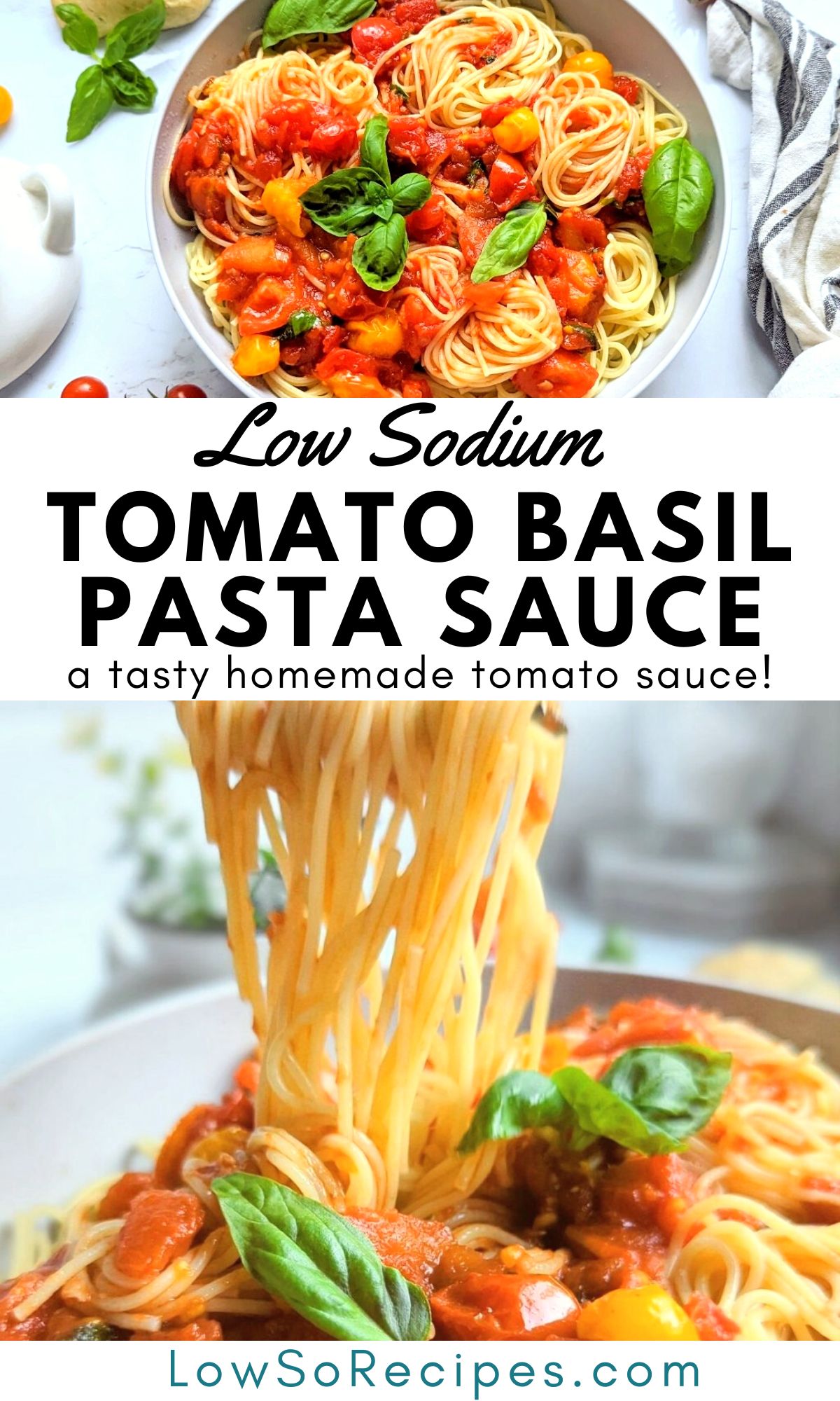 low sodium tomato basil sauce recipe no salt added pasta sauce with fresh and canned tomatoes unsalted butter and fresh basil leaves