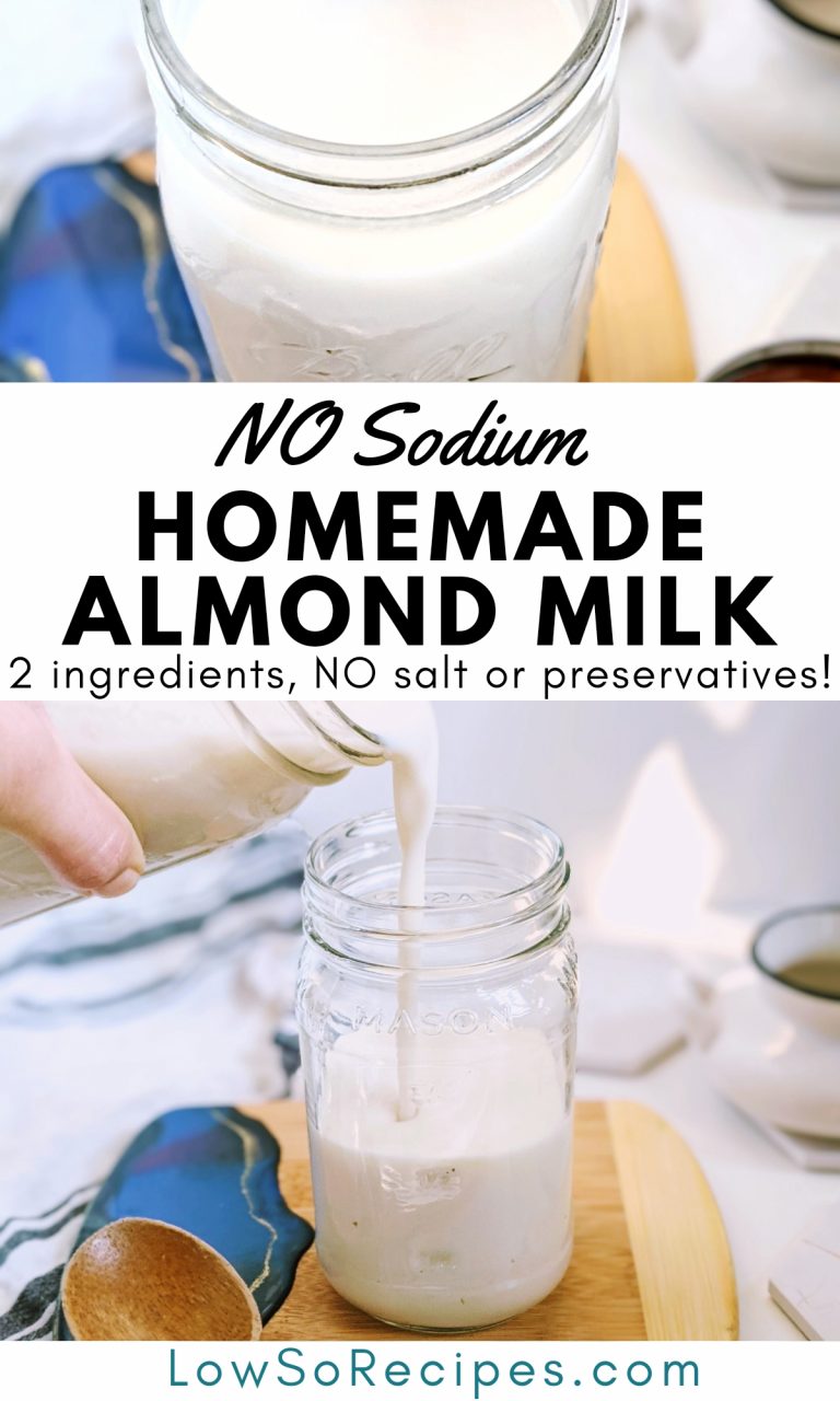 Low Sodium Almond Milk Recipe (Salt-Free, No Sodium)