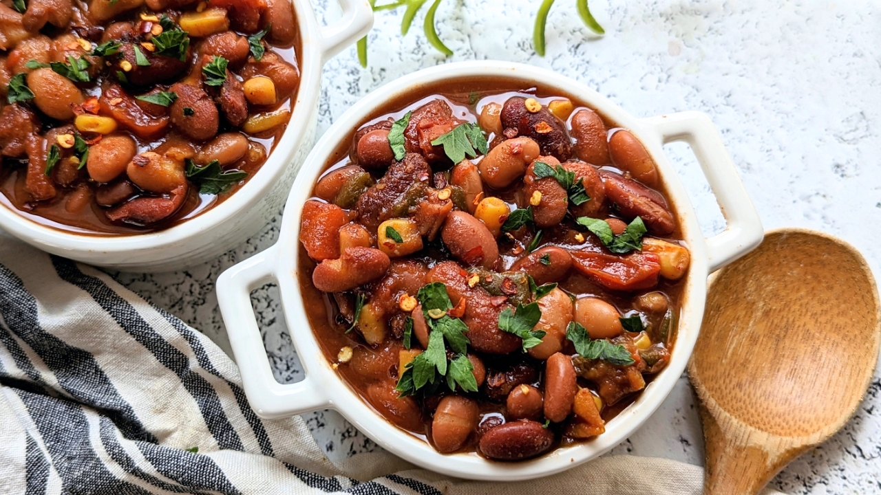 no salt beans recipe low sodium beans bbq beans with kidney beans pinto beans white beans bbq sauce onions garlic and peppers