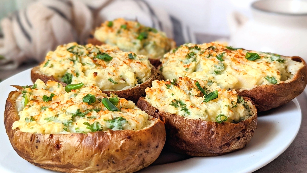 low sodium potatoes with chives green onion unsalted butter and paprika on top twice baked potatoes no cheese