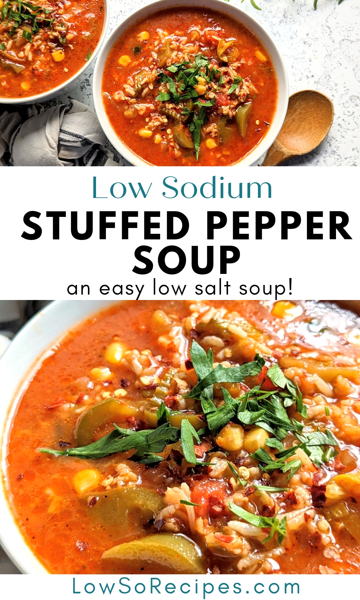 low sodium stuffed pepper soup recipe an easy low salt or salt free lunch or dinner idea