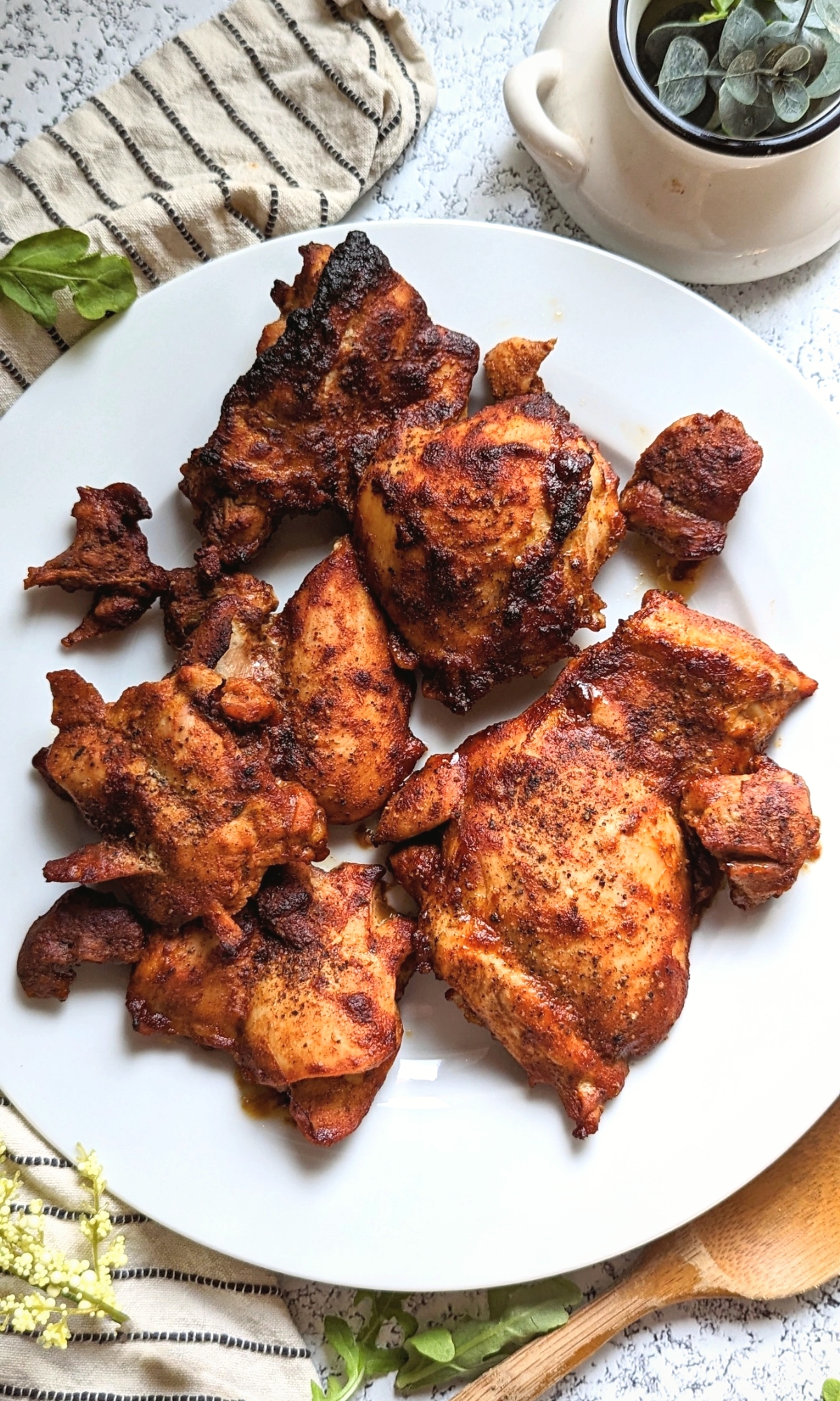 no salt added chicken thighs low sodium grill recipes easy low salt barbecue chicken with cayenne pepper, lime juice, onion powder, and bbq sauce.