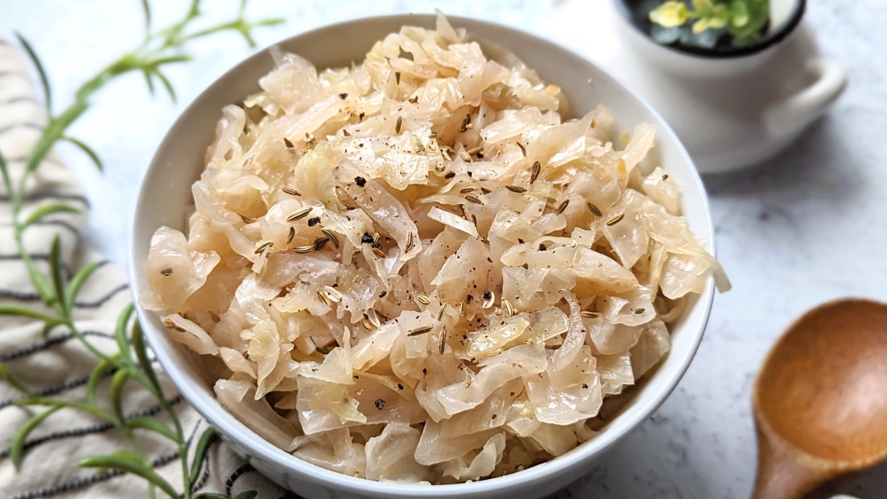 unsalted sauerkraut recipe with caraway seeds onion olive oil and white vinegar and no salt