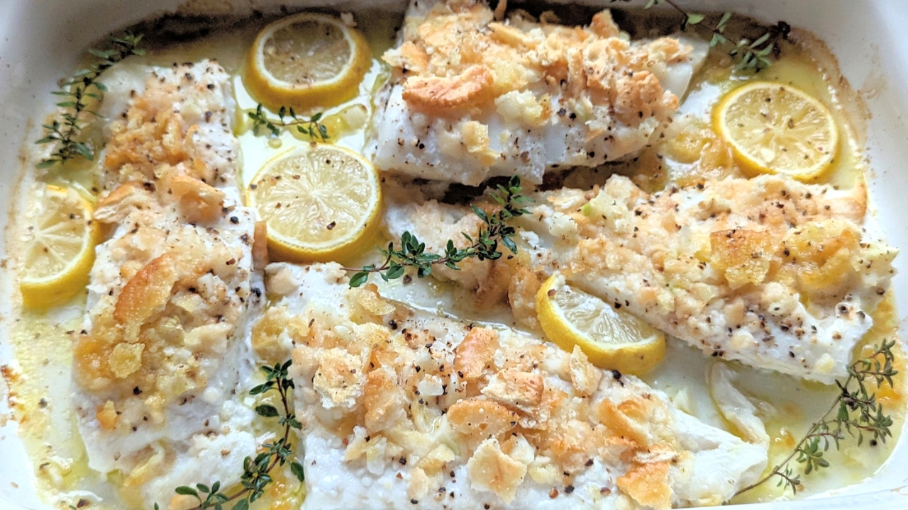 no salt added halibut low sodium seafood recipe with fish and lemon and crackers