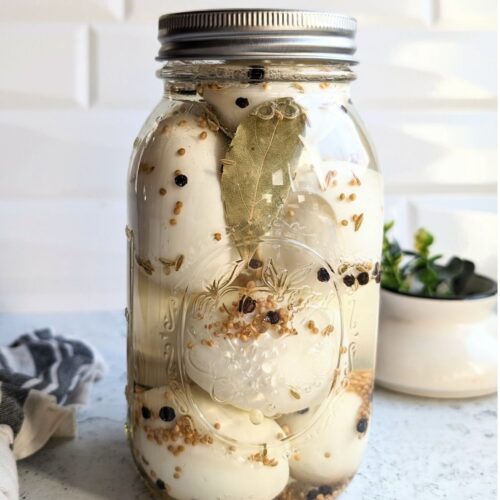 low sodium eggs easy salt free pickled eggs in vinegar with peppercorns and bay leaf