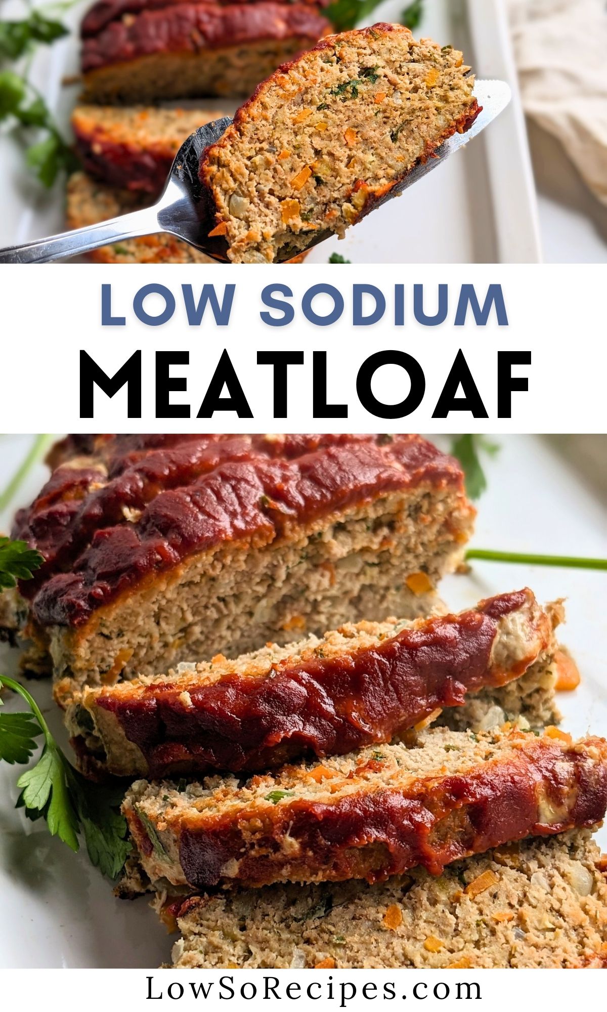 low sodium turkey meatloaf with a sweet brown sugar tomato glaze on this low sodium dinner recipe with ground turkey meat
