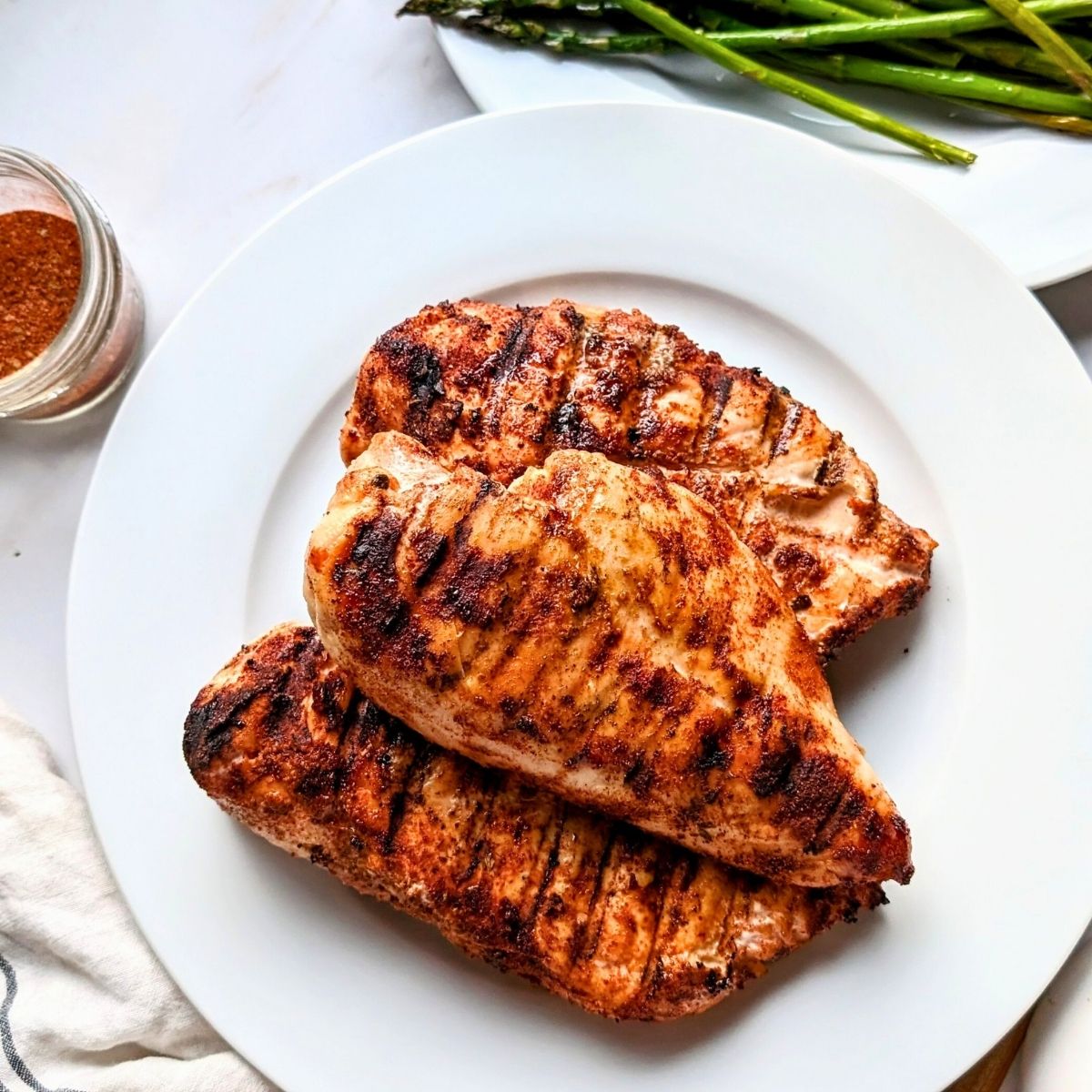 no salt added chicken breasts low sodium grilling recipes for chicken breast coated in bbq spices on a plate