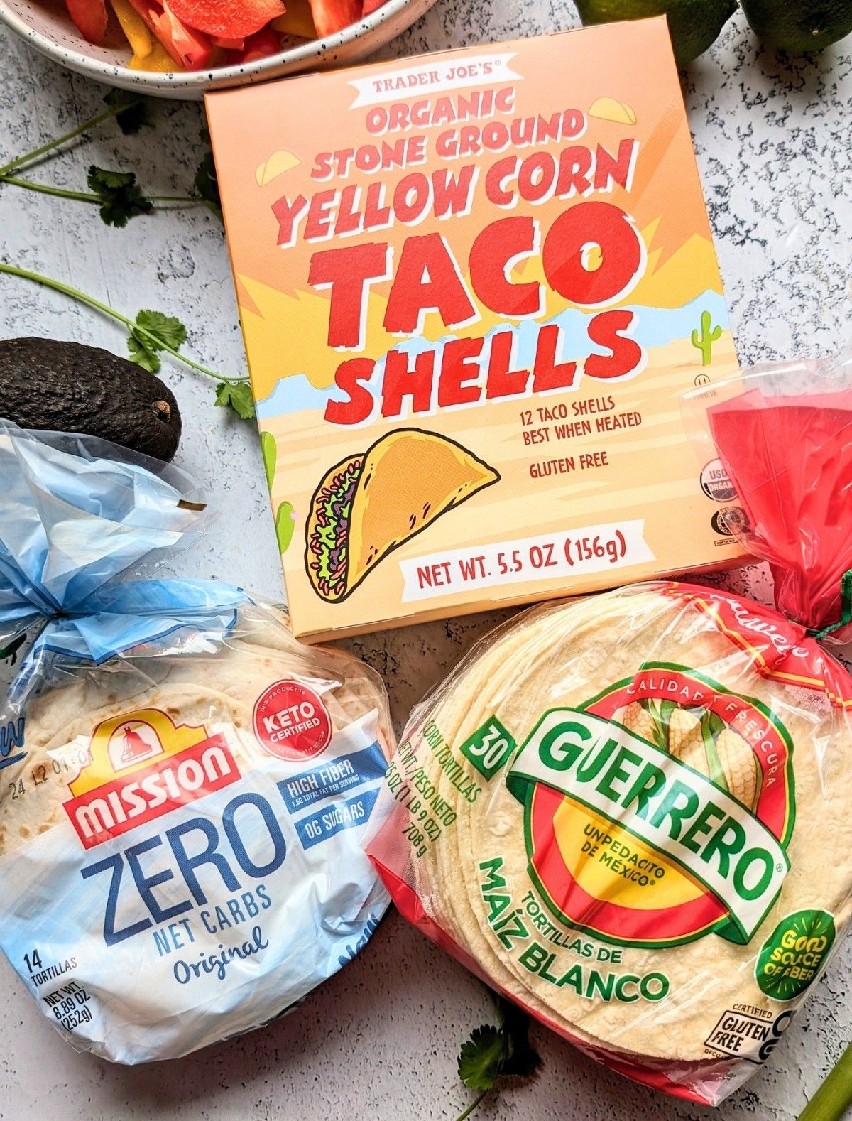 low sodium taco shell options for fajitas corn tortillas and flour tortillas with low salt or no salt added from trader joe's mission zero carb and guererro brand