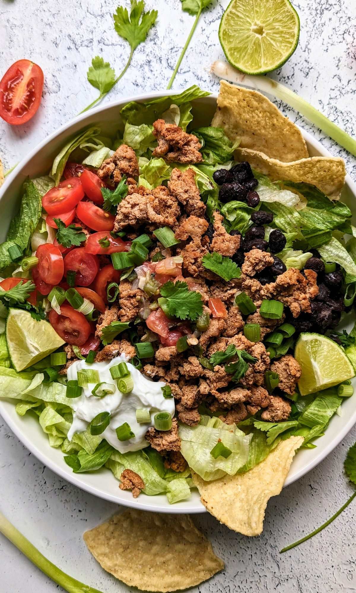 low salt taco salad recipe with no salt added taco meat and low sodium ingredients with fresh veggies 