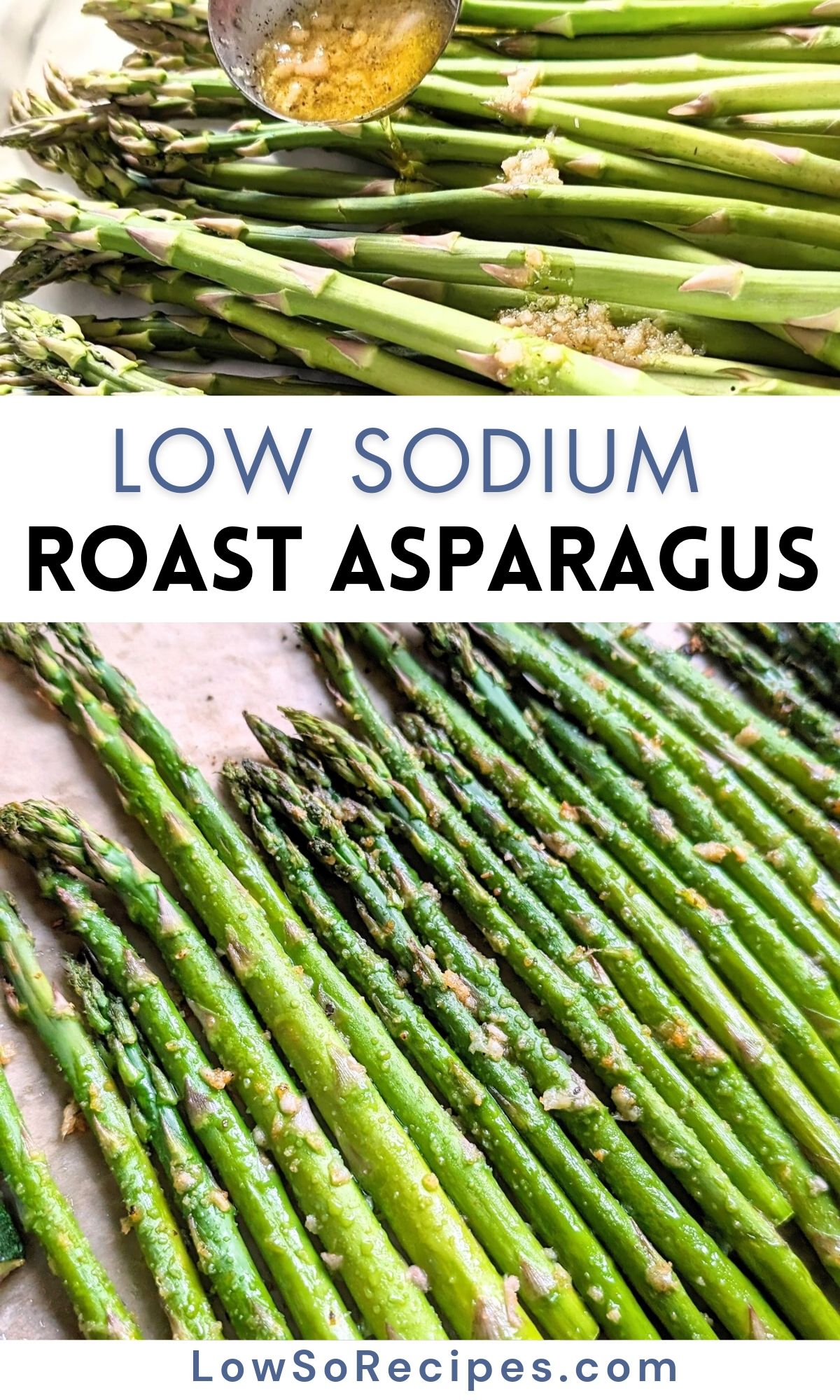 low sodium roasted asparagus with olive oil, italian seasoning, salt free garlic, and spices.