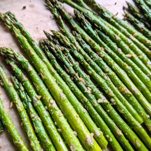 low sodium roasted asparagus recipe with garlic and parmesan cheese with lemon juice