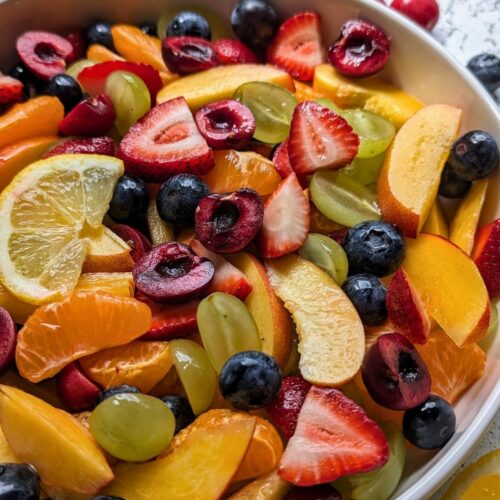 low salt snack ideas with fresh fruit and a citrus dressing with fresh lemon juice