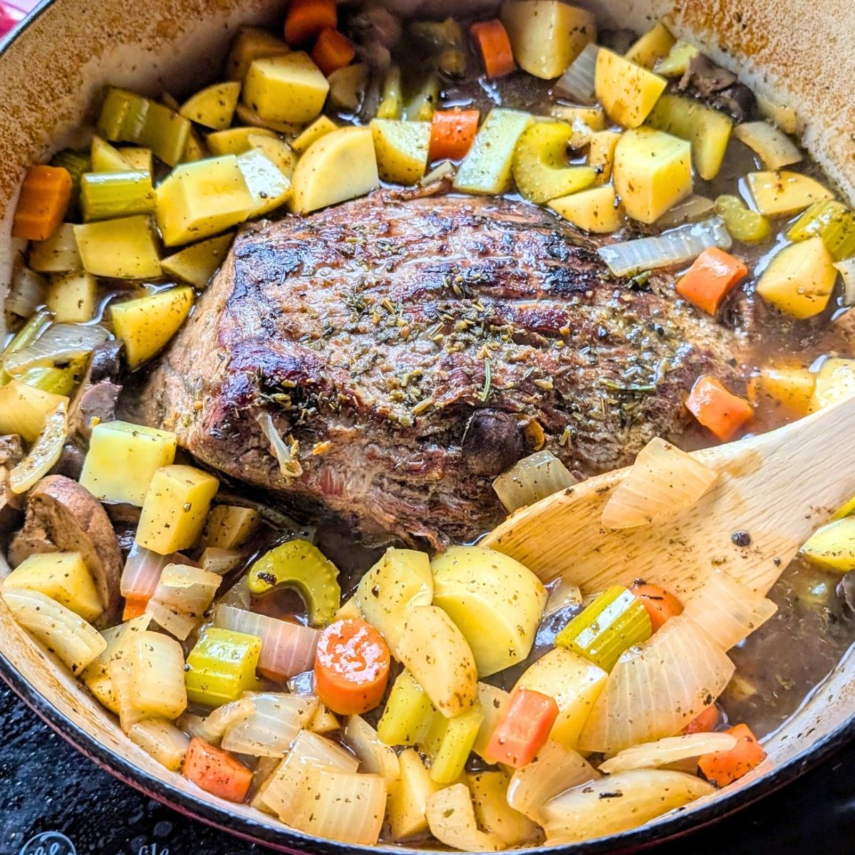 no salt pot roast recipe with potatoes and veggies in a dutch oven low sodium comfort food recipes.