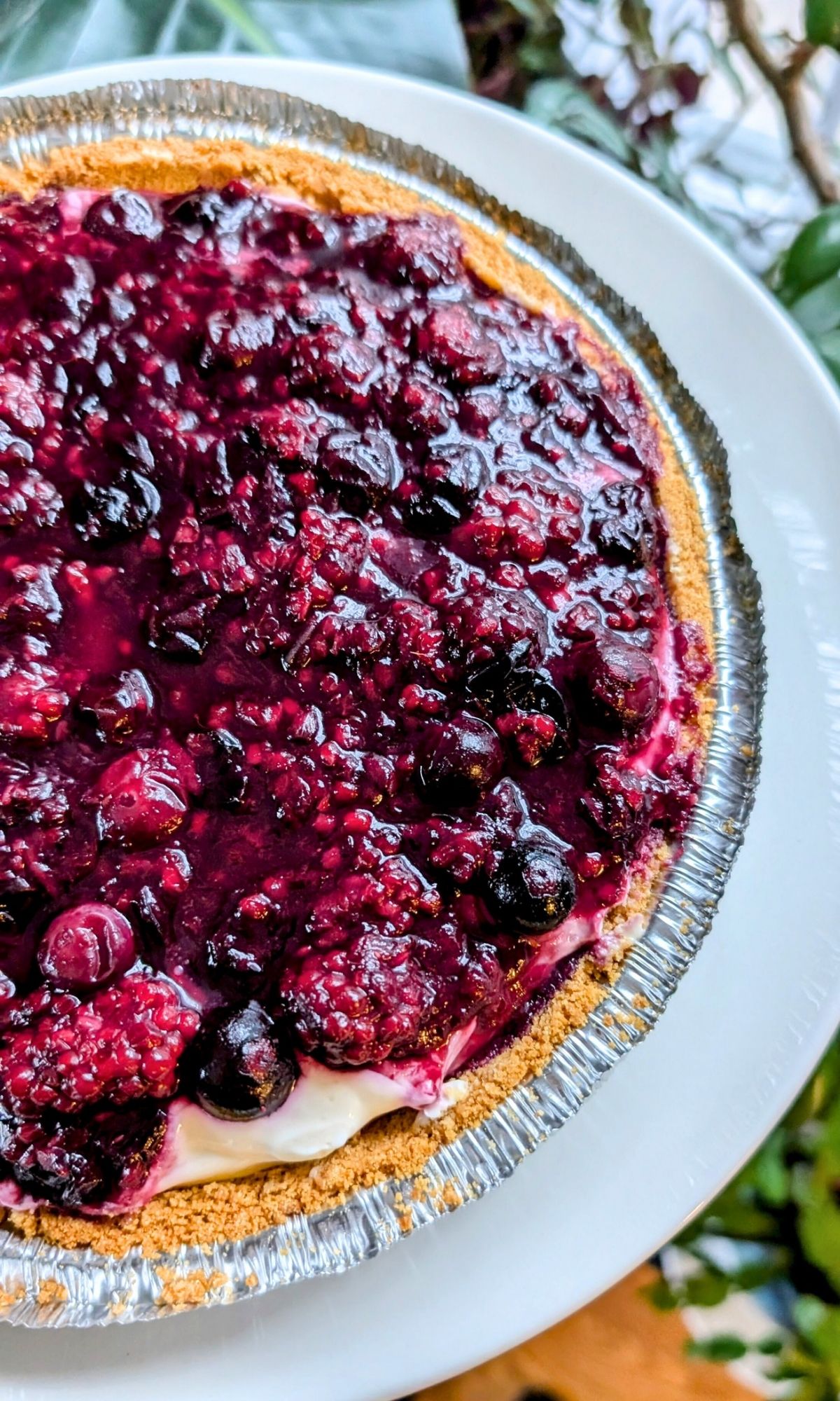 a cheesecake with berry topping for a holiday dessert low sodium cake recipe.