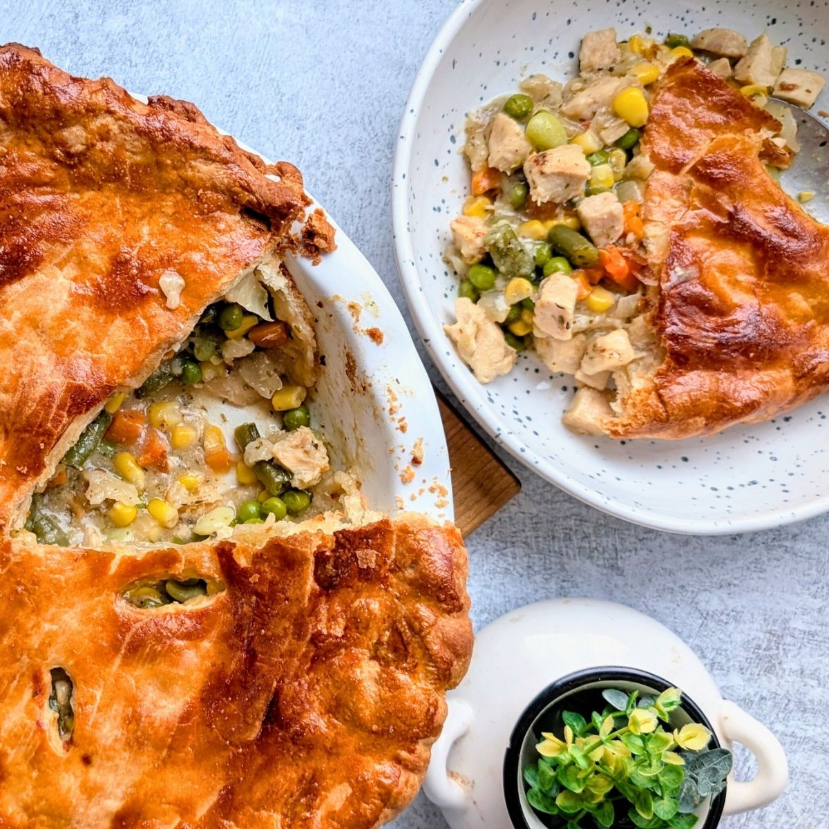 low salt chicken pot pie with homemade salt free pie dough for a tender flaky crust.