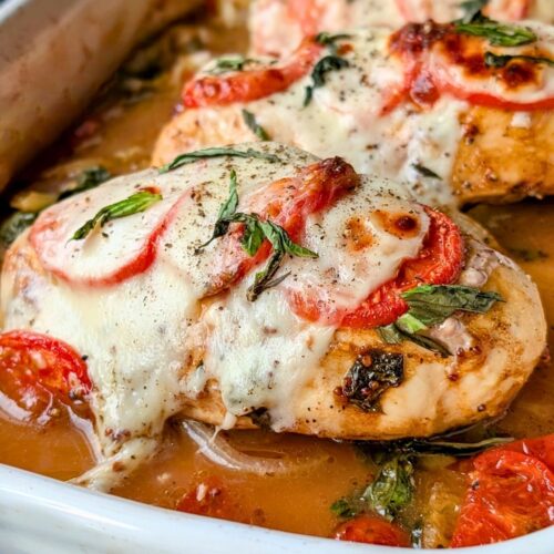 low sodium chicken breasts with tomatoes and mozzarella cheese