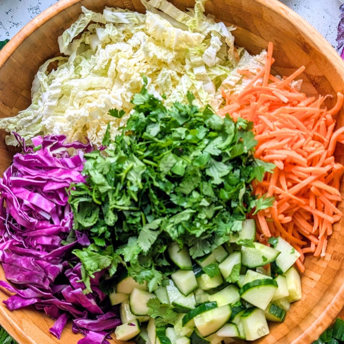 low sodium cabbage salad with peanut sauce dressing and cilantro