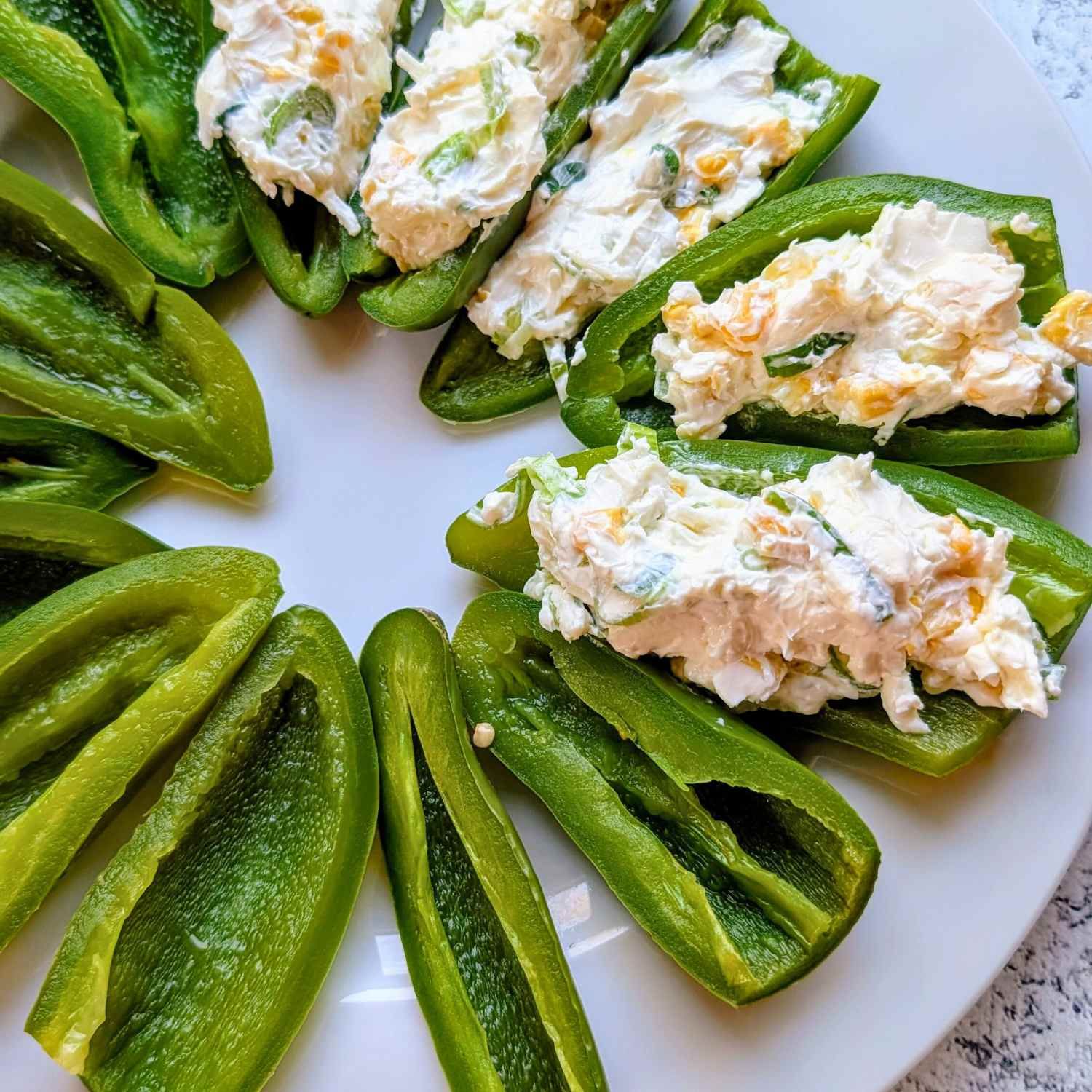 jalapeno poppers with a low salt filling with onions and corn