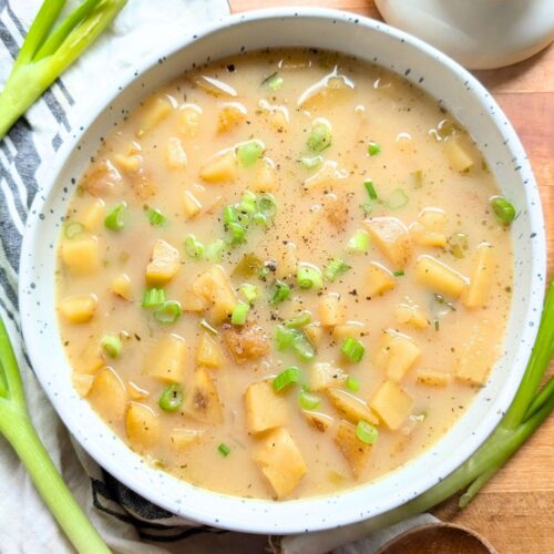 low sodium creamy potato soup recipe with green onions and cream