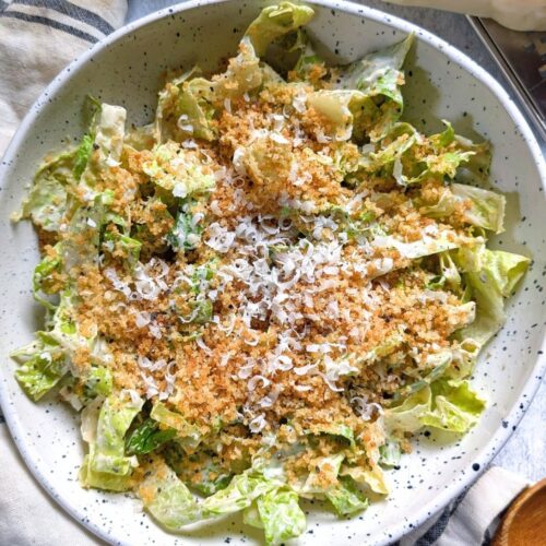 low sodium salad with caesar dressing and breadcrumbs