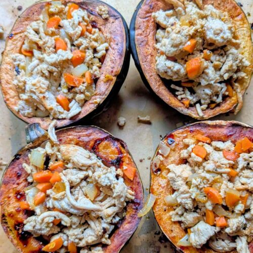 low sodium turkey stuffed squash recipe with carrots and vegetables