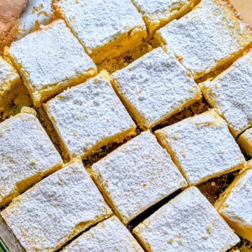 low sodium cookie bars with powdered sugar and almond extract